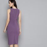 Lavender One Side Frill Bodycon