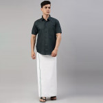 Men White Solid Cotton Dhoti